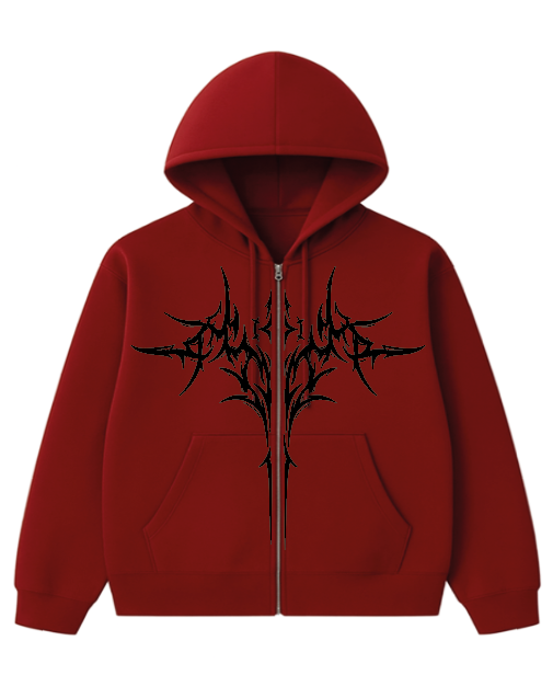 Hoodie Rojo Carmin Ghotic
