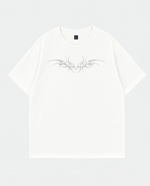Camiseta De Manga Corta Y2k Diseño Metalico