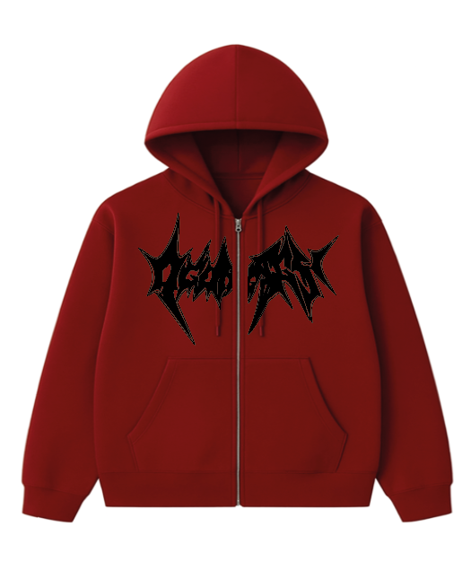 Hoodie Rojo Carmin Y2k