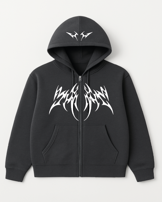 Hoodie Gris Y2k Blanco